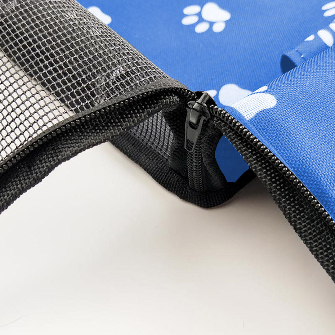 SOGA 2X Waterproof Pet Booster Car Seat Breathable Mesh Safety Travel Portable Dog Carrier Bag Blue - Cafe Supply