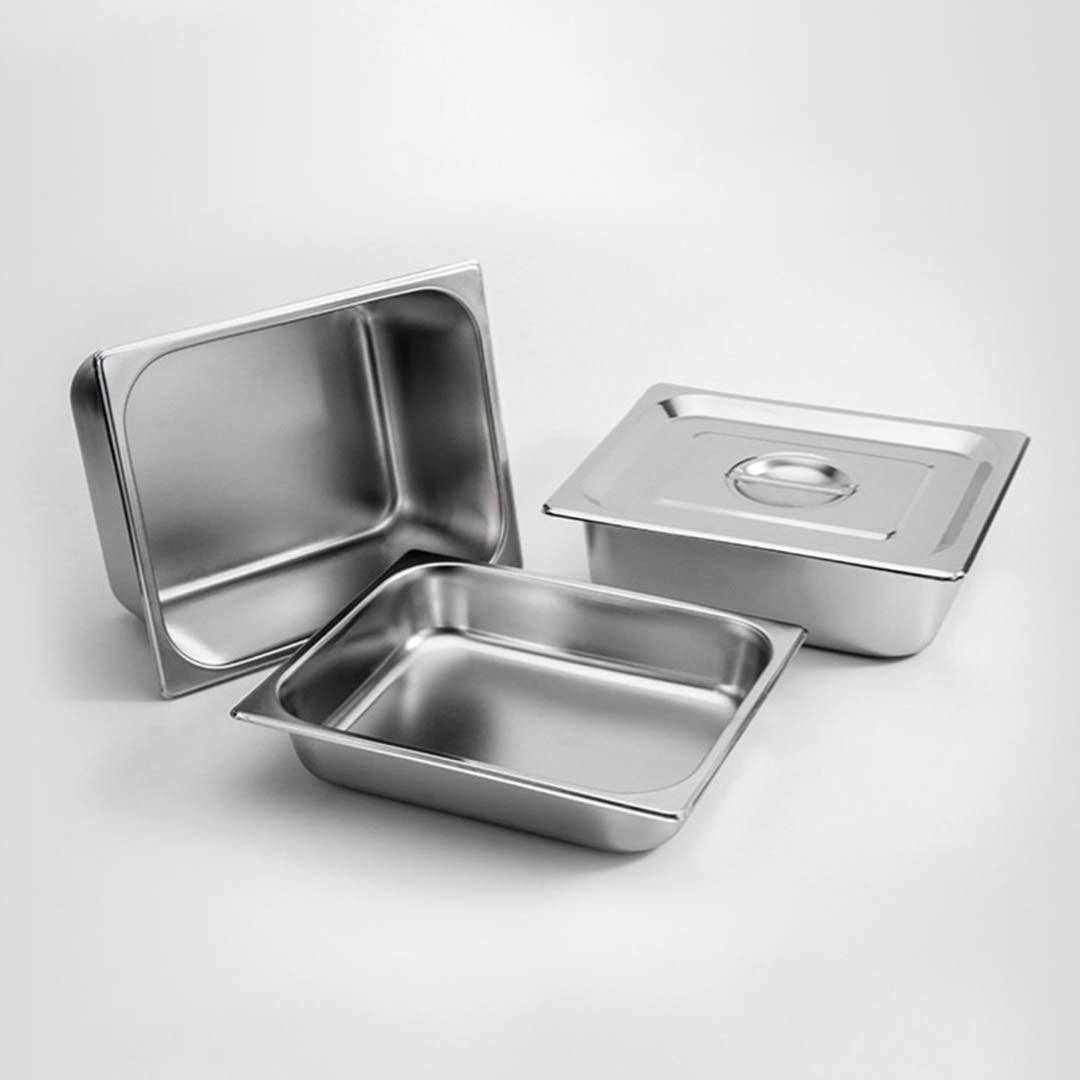 SOGA 12X Gastronorm GN Pan Full Size 1/2 GN Pan 6.5cm Deep Stainless Steel Tray with Lid - Cafe Supply