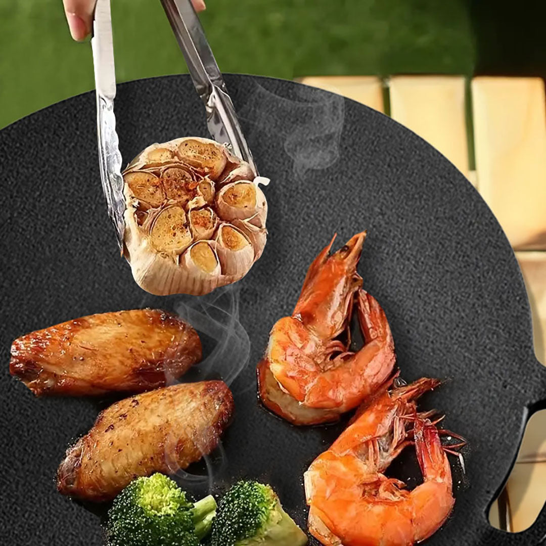 SOGA 37cm Cast Iron Induction Crepes Pan Baking Cookie Pancake Pizza Bakeware - Cafe Supply