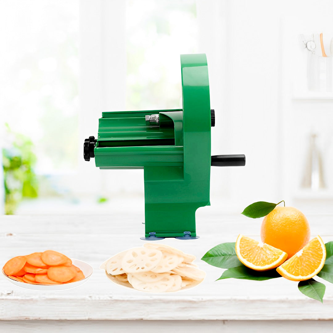 SOGA 2X Commercial Manual Vegetable Fruit Slicer Kitchen Cutter Machine Green - Cafe Supply
