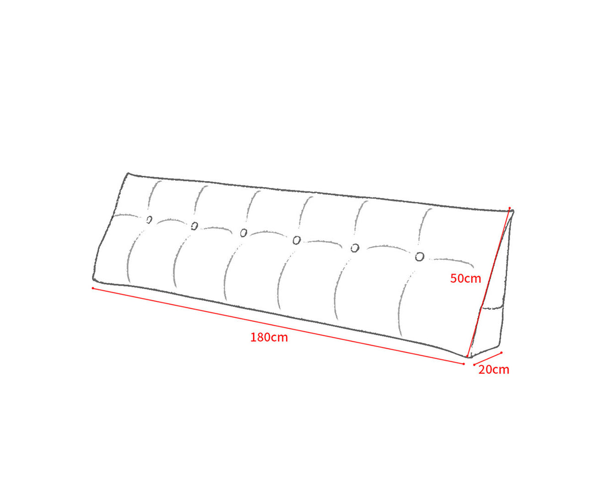 SOGA 180cm Silver Triangular Wedge Bed Pillow Headboard Backrest Bedside Tatami Cushion Home Decor - Cafe Supply