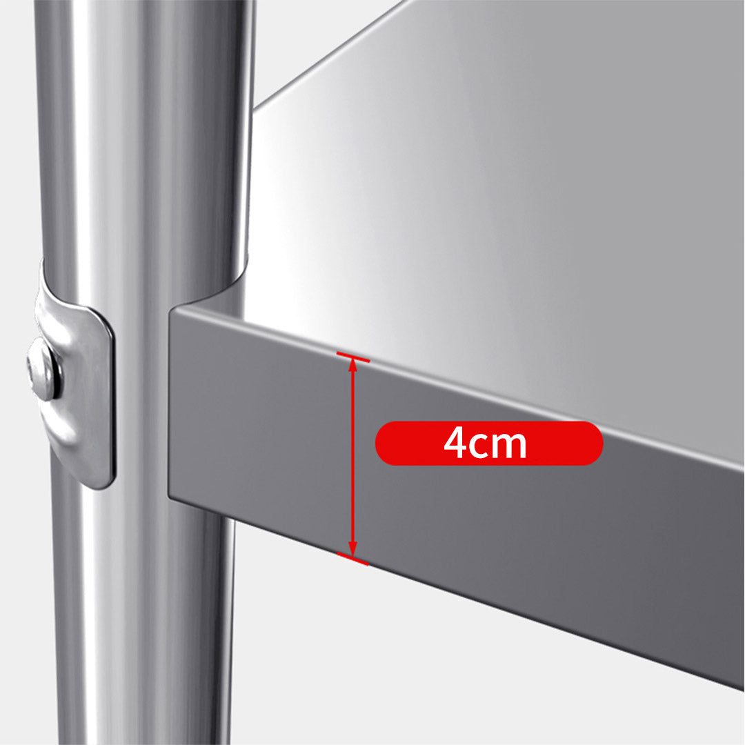 SOGA Commercial Catering Kitchen Stainless Steel Prep Work Bench Table with Back-splash 100*70*85cm - Cafe Supply