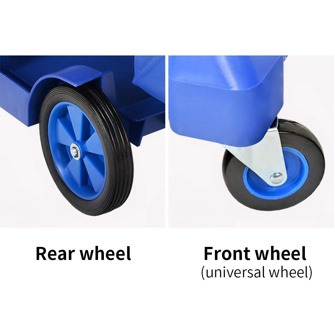 SOGA 3 Tier Multifunction Janitor Cleaning Waste Cart Trolley and Waterproof Bag with Lid Blue - Cafe Supply