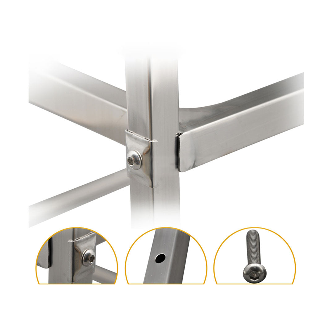 SOGA 2X 4 Tier 950x500x1220 Stainless Steel Kitchen Dining Food Cart Trolley Utility - Cafe Supply