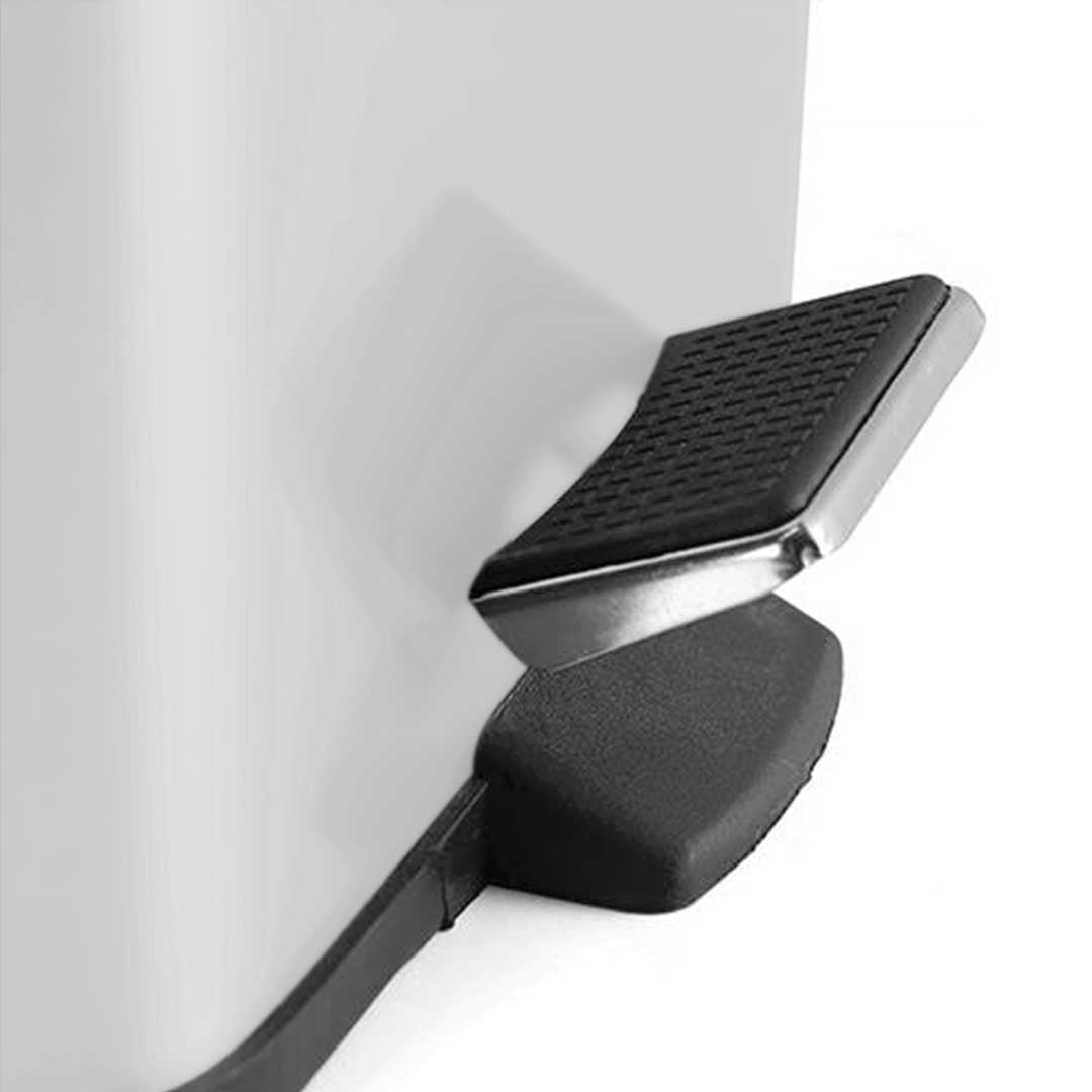 SOGA 2X 12L Foot Pedal Stainless Steel Rubbish Recycling Garbage Waste Trash Bin Square White - Cafe Supply