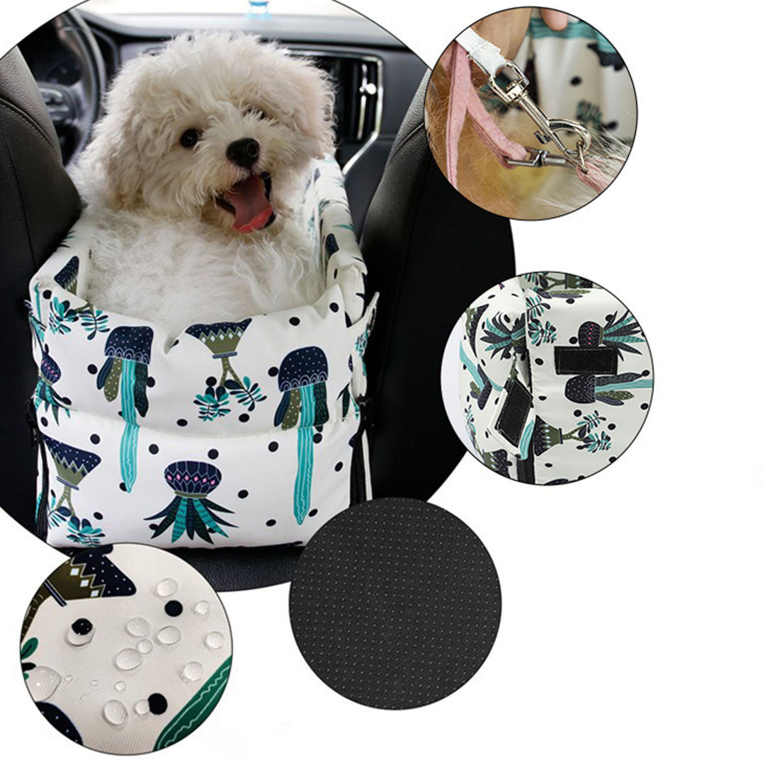 SOGA Car Central Control Nest Pet Safety Travel Bed Dog Kennel Portable Washable Pet Bag White - Cafe Supply