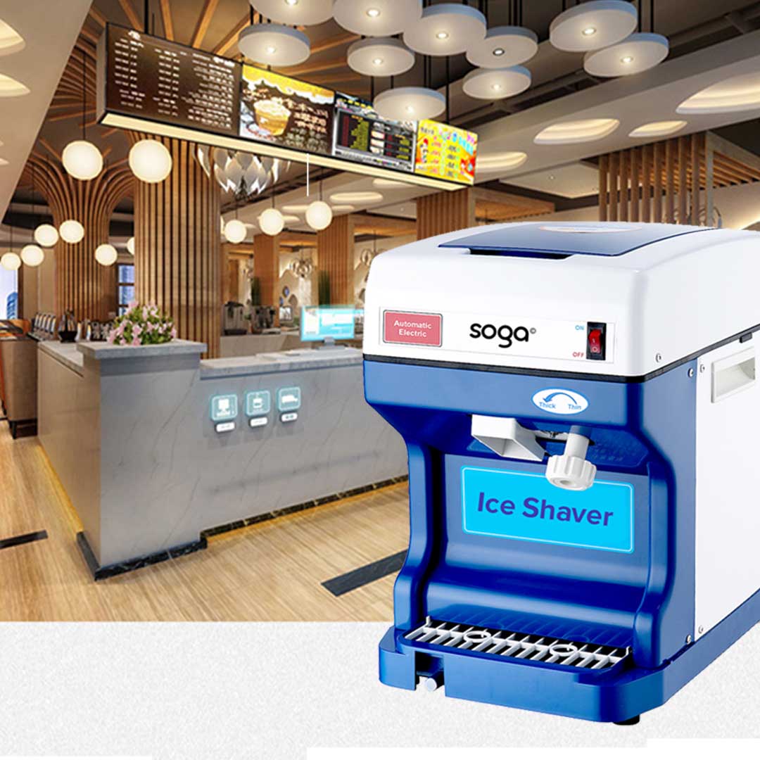 SOGA Ice Shaver Commercial Electric Stainless Steel Ice Crusher Slicer Machine 120KG/h - Cafe Supply