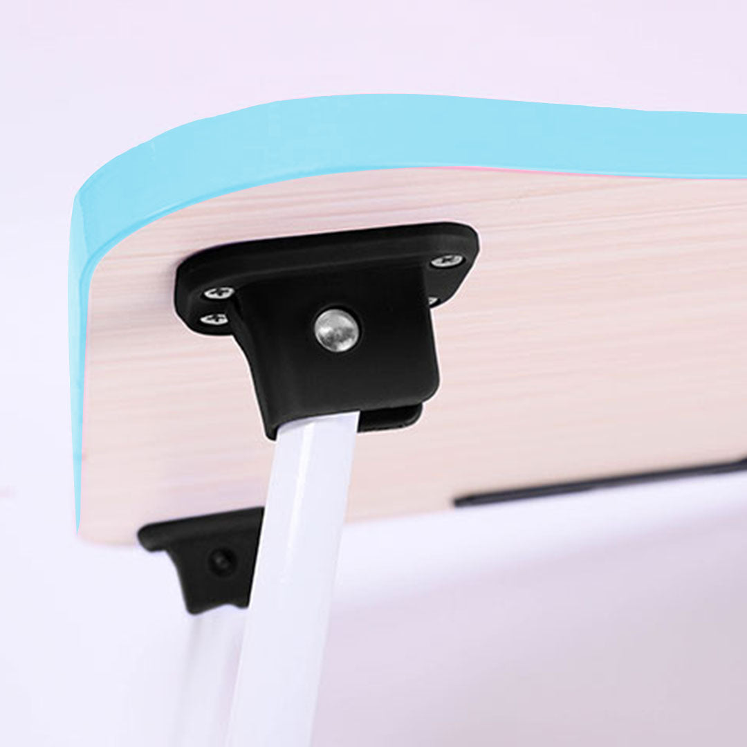 SOGA 2X Blue Portable Bed Table Adjustable Foldable Bed Sofa Study Table Laptop Mini Desk with Notebook Stand Cup Slot Home Decor - Cafe Supply