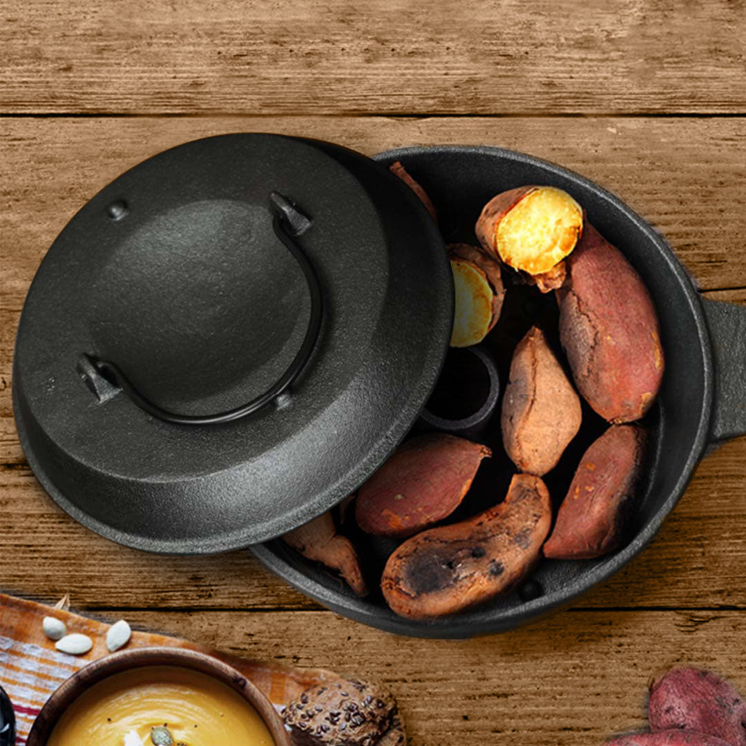 SOGA 28cm Cast Iron Dutch Oven Pre-Seasoned Cast Iron Pot with Lid - Cafe Supply