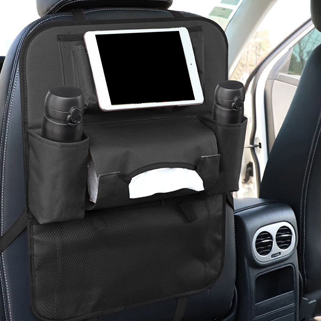 SOGA PVC Leather Car Back Seat Storage Bag Multi-Pocket Organizer Backseat and iPad Mini Holder Black - Cafe Supply