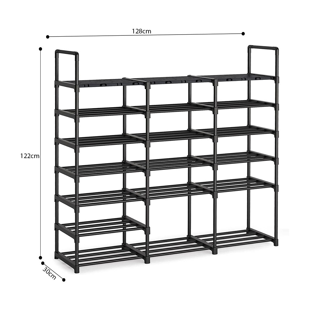 SOGA 2X 19-Shelf Tier Shoe Storage Shelf Space-Saving Caddy Rack Organiser with Handle - Cafe Supply