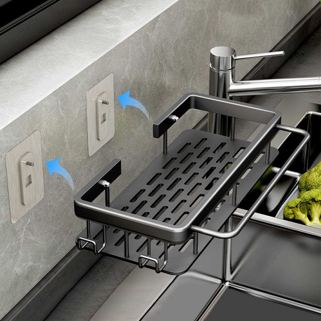 SOGA 2X 34cm Kitchen Sink Storage Organiser Space Saving Adhesive Shelf Rack - Cafe Supply