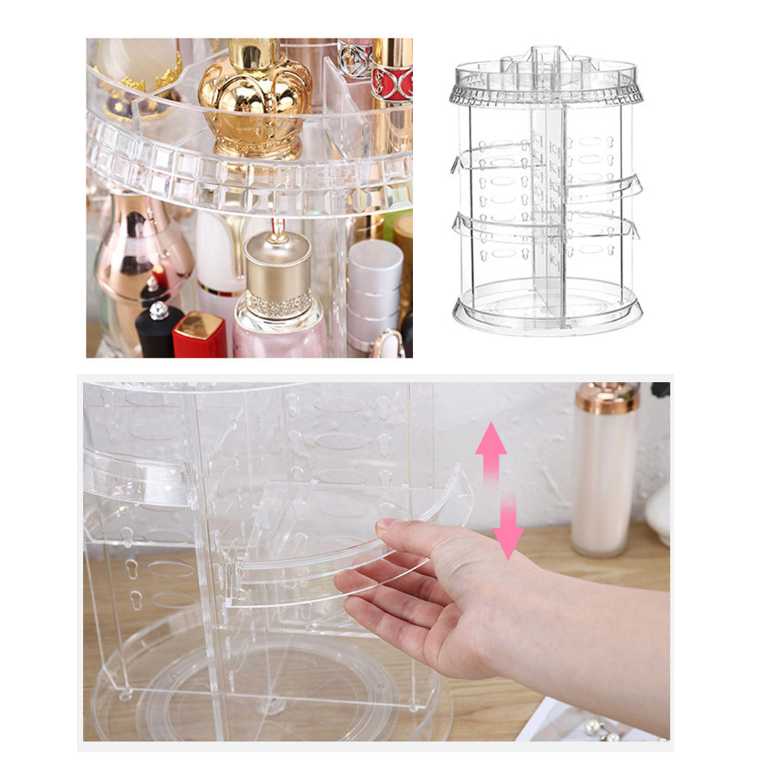 SOGA 360 Degree Rotating Makeup Organiser Cosmetics Holder Display Stand Skincare Home Decor - Cafe Supply