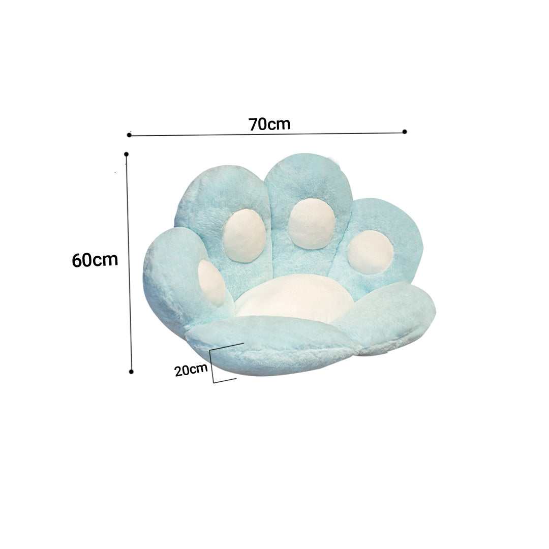 SOGA 70cm Mint Blue Paw Shape Cushion Warm Lazy Sofa Decorative Pillow Backseat Plush Mat Home Decor - Cafe Supply