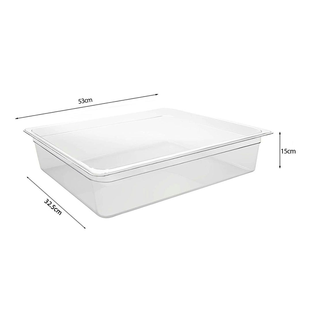 SOGA 150mm Clear Gastronorm GN Pan 1/1 Food Tray Storage Bundle of 6 - Cafe Supply