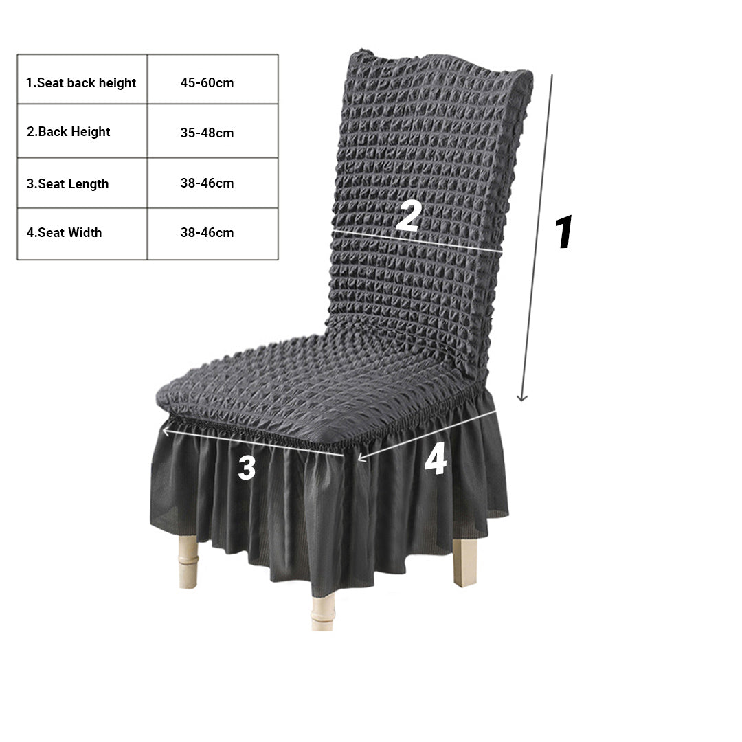 SOGA 2X Dark Grey Chair Cover Seat Protector with Ruffle Skirt Stretch Slipcover Wedding Party Home Decor - Cafe Supply