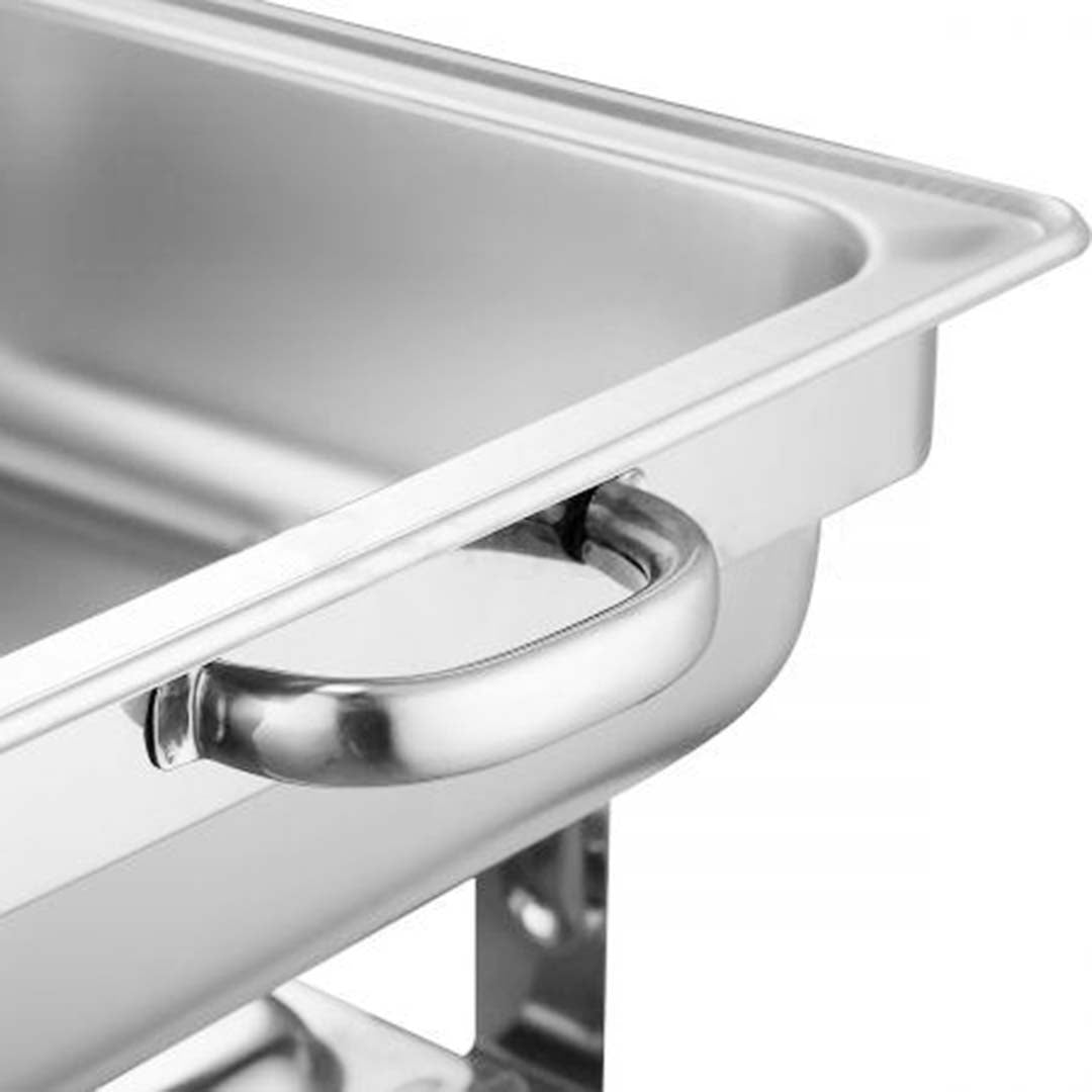 SOGA 4X 4.5L Dual Tray Stainless Steel Roll Top Chafing Dish Food Warmer - Cafe Supply