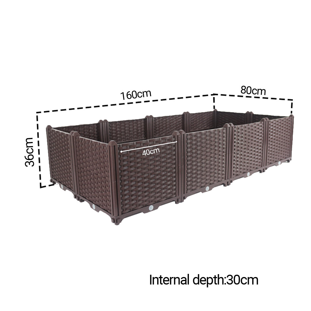 SOGA 2X 160cm Raised Planter Box Vegetable Herb Flower Outdoor Plastic Plants Garden Bed Deepen - Cafe Supply