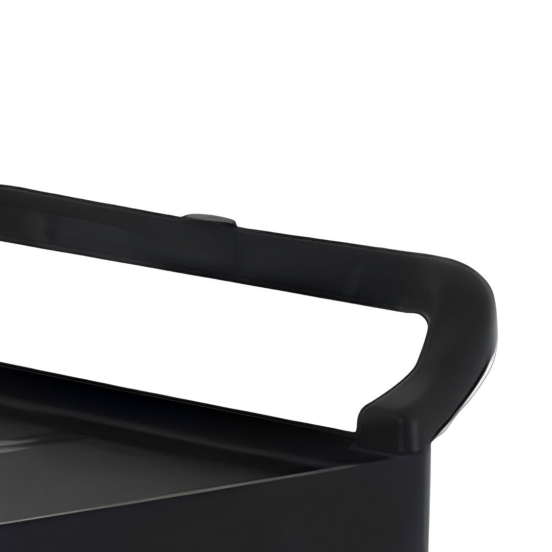 SOGA 2X 2 Tier Food Trolley Portable Kitchen Cart Multifunctional Big Utility Service with wheels 845x430x940mm Black - Cafe Supply