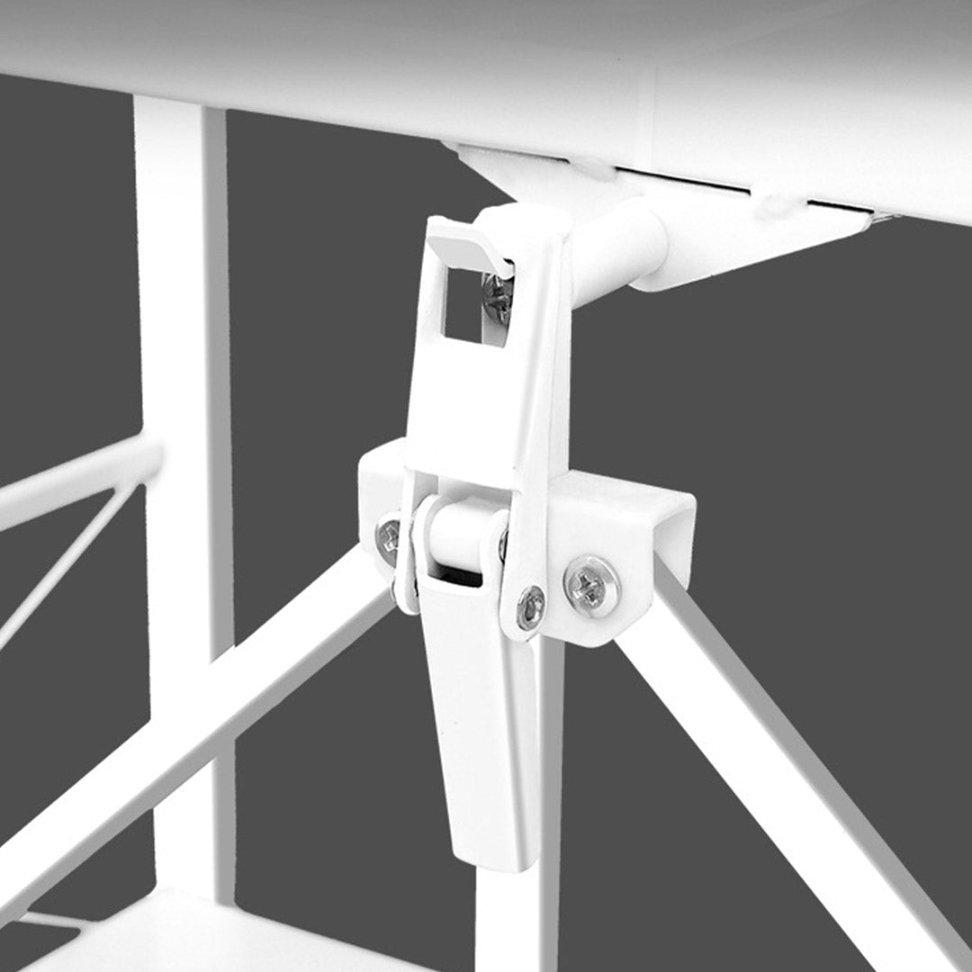 SOGA 2X 5 Tier Steel White Foldable Kitchen Cart Multi-Functional Shelves Portable Storage Organizer with Wheels - Cafe Supply