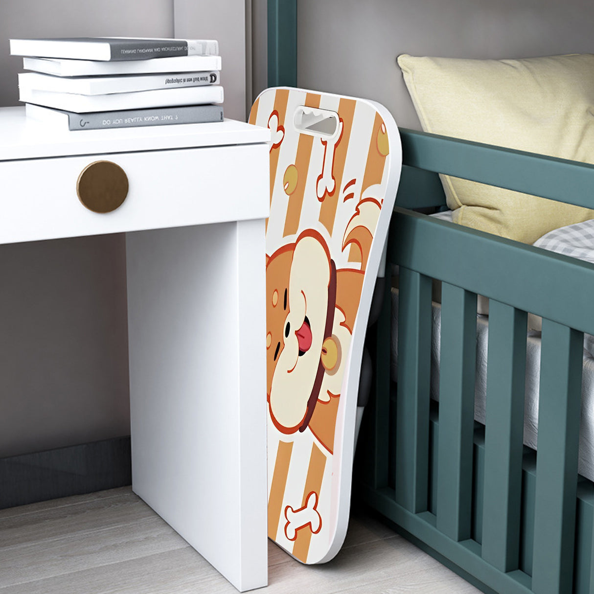 SOGA Cute Dog Design Portable Bed Table Adjustable Foldable Bed Sofa Study Table Laptop Mini Desk with Drawer and Cup Slot Home Decor - Cafe Supply