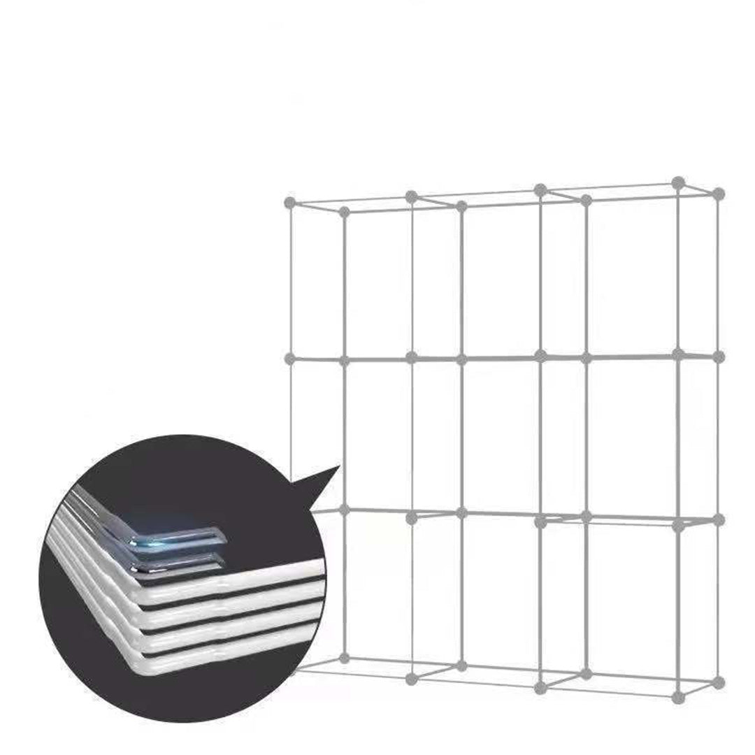 SOGA 10 Cubes Blue Castle Print Portable Wardrobe Divide-Grid Modular Storage Organiser Foldable Closet - Cafe Supply