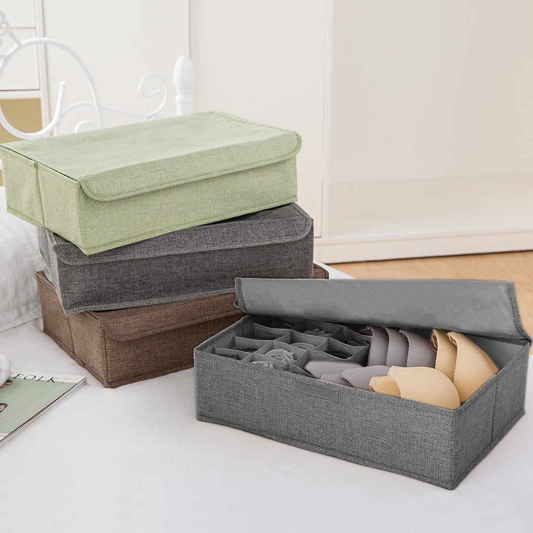 SOGA 2X Grey Flip Top Underwear Storage Box Foldable Wardrobe Partition Drawer Home Organiser - Cafe Supply