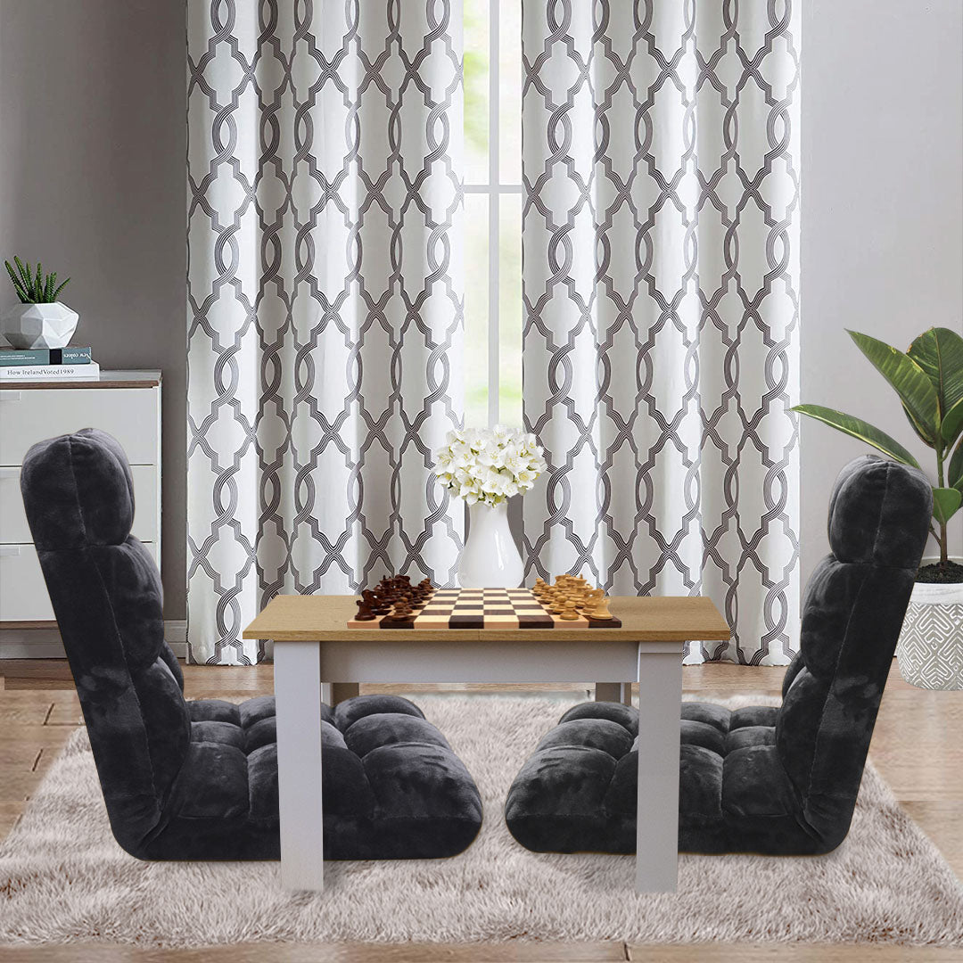 SOGA 2X Floor Recliner Folding Lounge Sofa Futon Couch Folding Chair Cushion Black - Cafe Supply