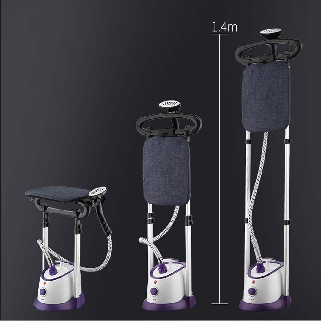 SOGA 2X Garment Steamer Vertical Twin Pole Clothes 1700ml 1800w Professional Steaming Kit Purple - Cafe Supply