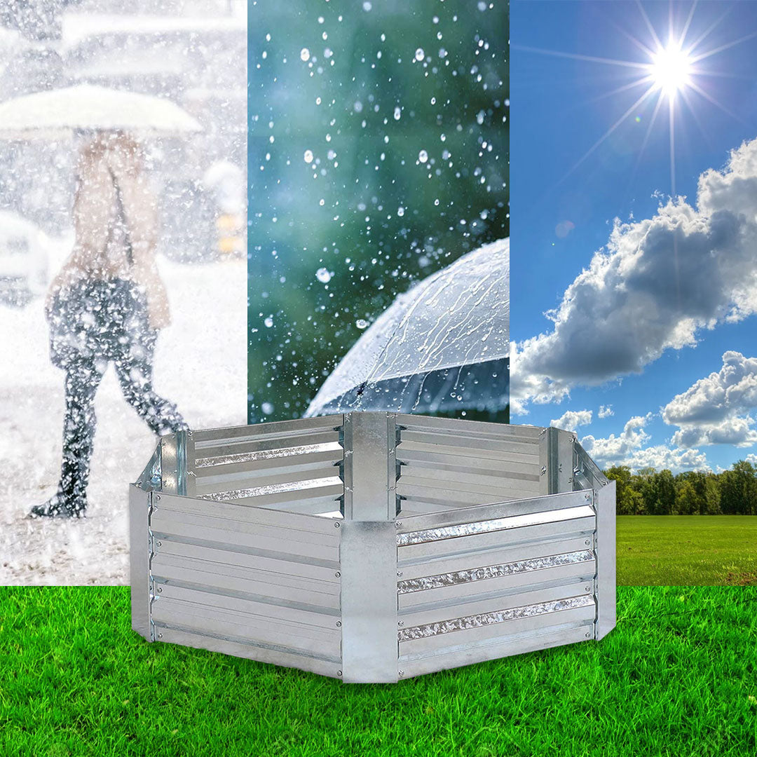 SOGA 2X 60cm Hexagon Shape Galvanised Raised Garden Bed Vegetable Herb Flower Outdoor Planter Box - Cafe Supply