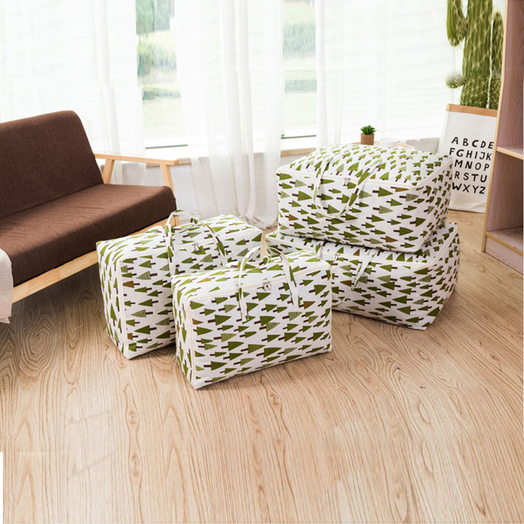 SOGA 2X Green Pine Tree Large Storage Luggage Bag Double Zipper Foldable Travel Organiser Essentials - Cafe Supply