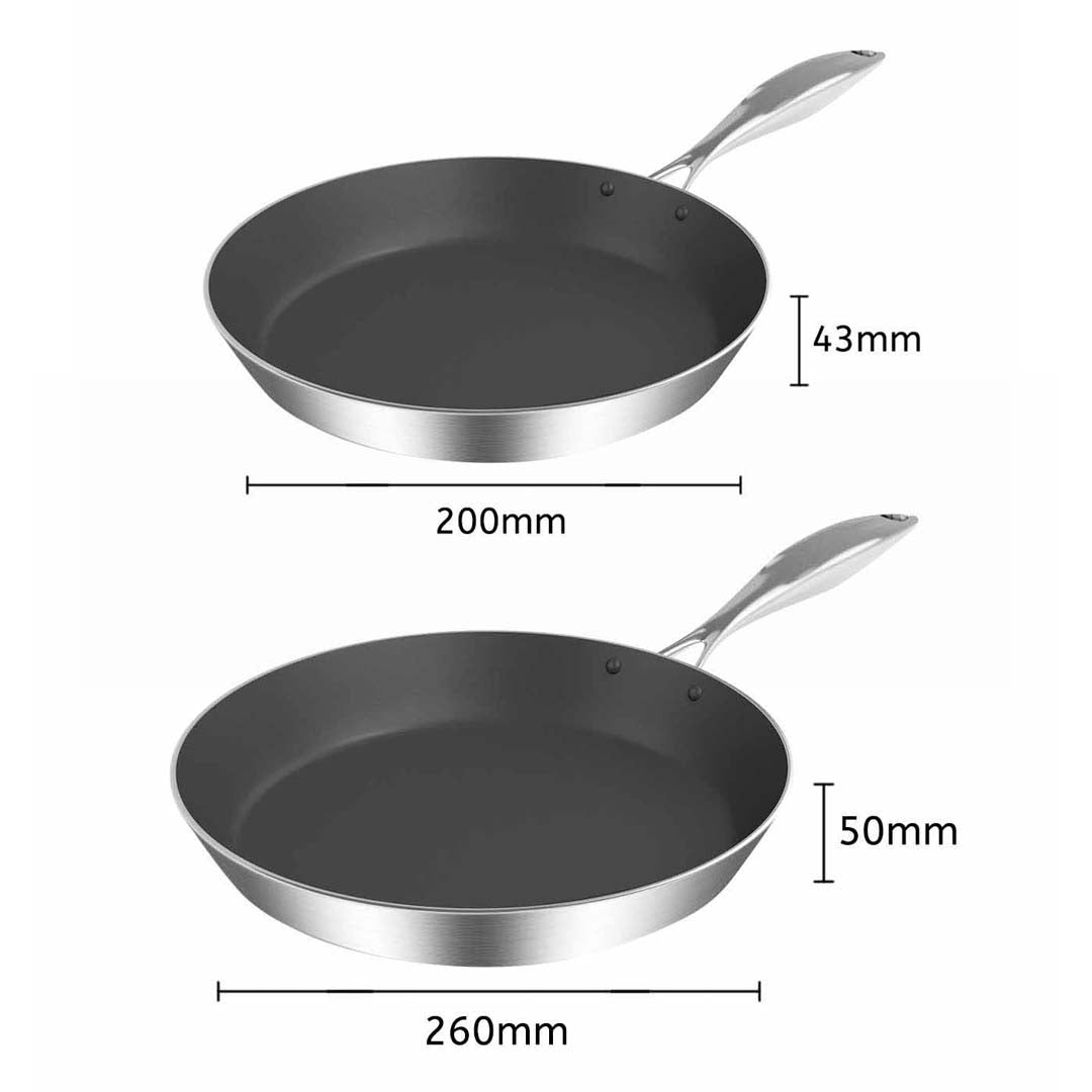 SOGA Dual Burners Cooktop Stove With 20cm and 26cm Induction Frying Pan Skillet - Cafe Supply