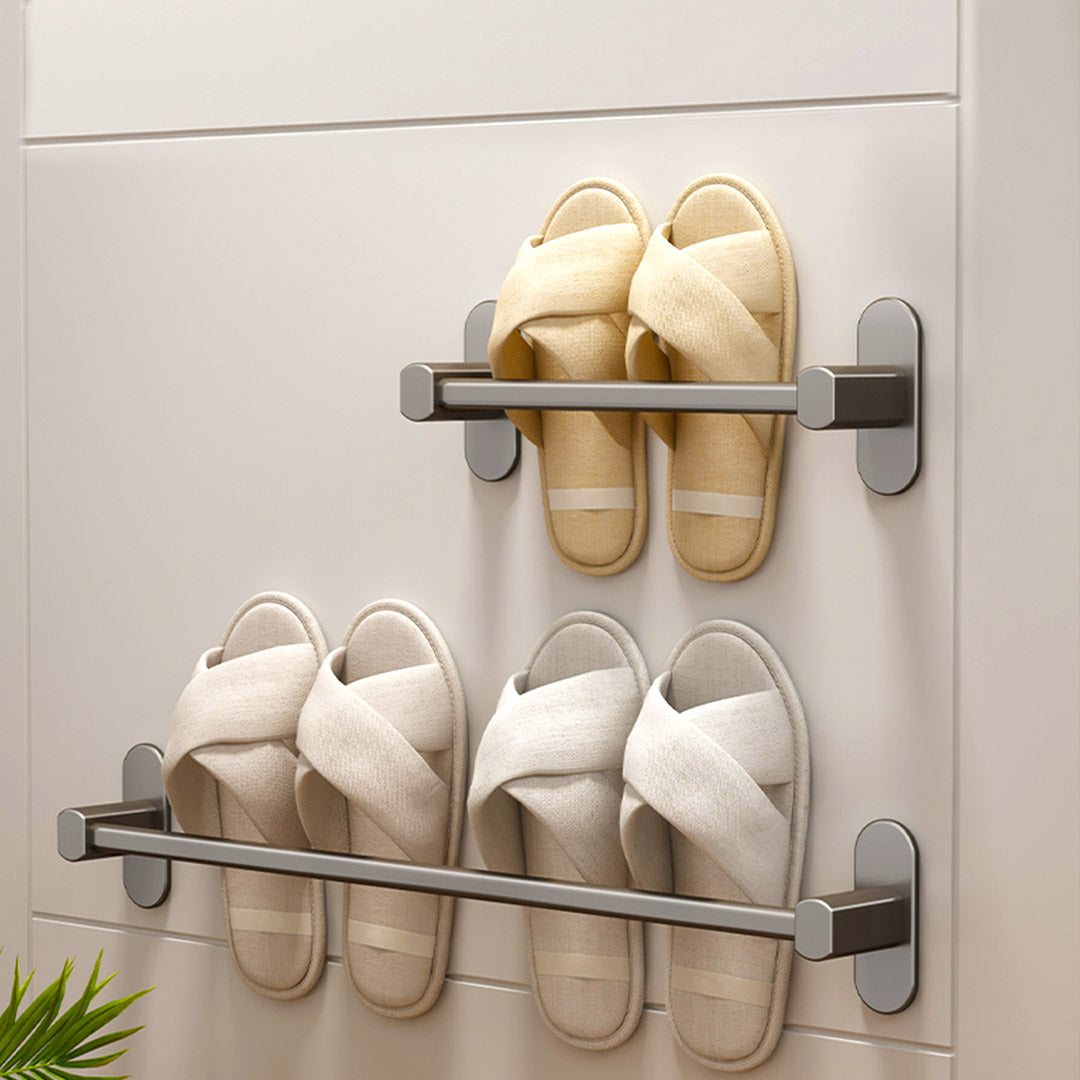 SOGA 2X 49cm Wall-Mounted Slipper Organiser Adhesive Storage Space-Saving Wall Rack - Cafe Supply