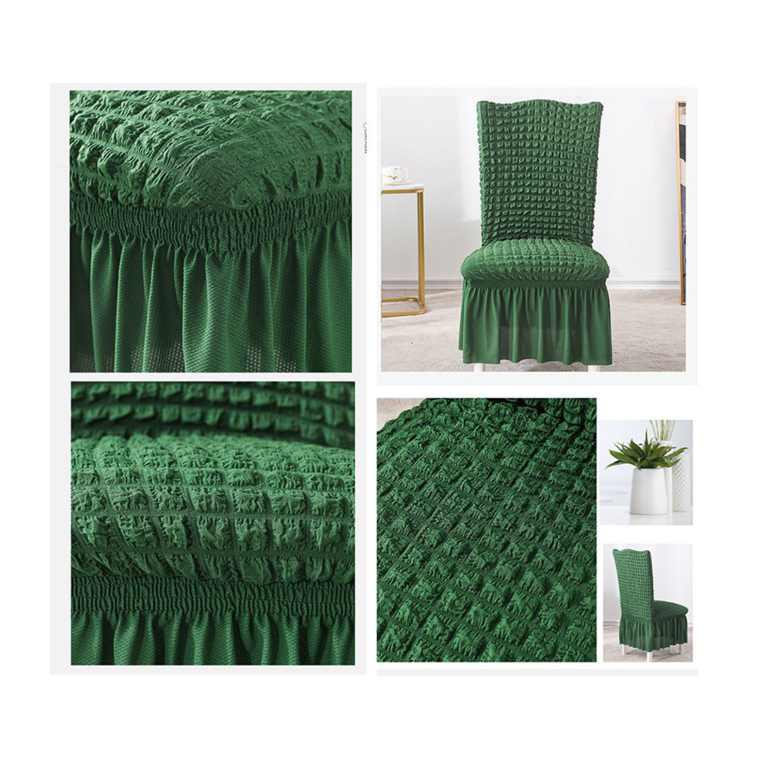 SOGA 2X Dark Green Chair Cover Seat Protector with Ruffle Skirt Stretch Slipcover Wedding Party Home Decor - Cafe Supply
