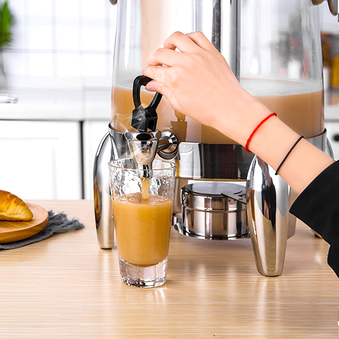 SOGA Stainless Steel 12L Beverage Dispenser Hot and Cold Juice Water Tea Chafer Urn Buffet Drink Container Jug - Cafe Supply