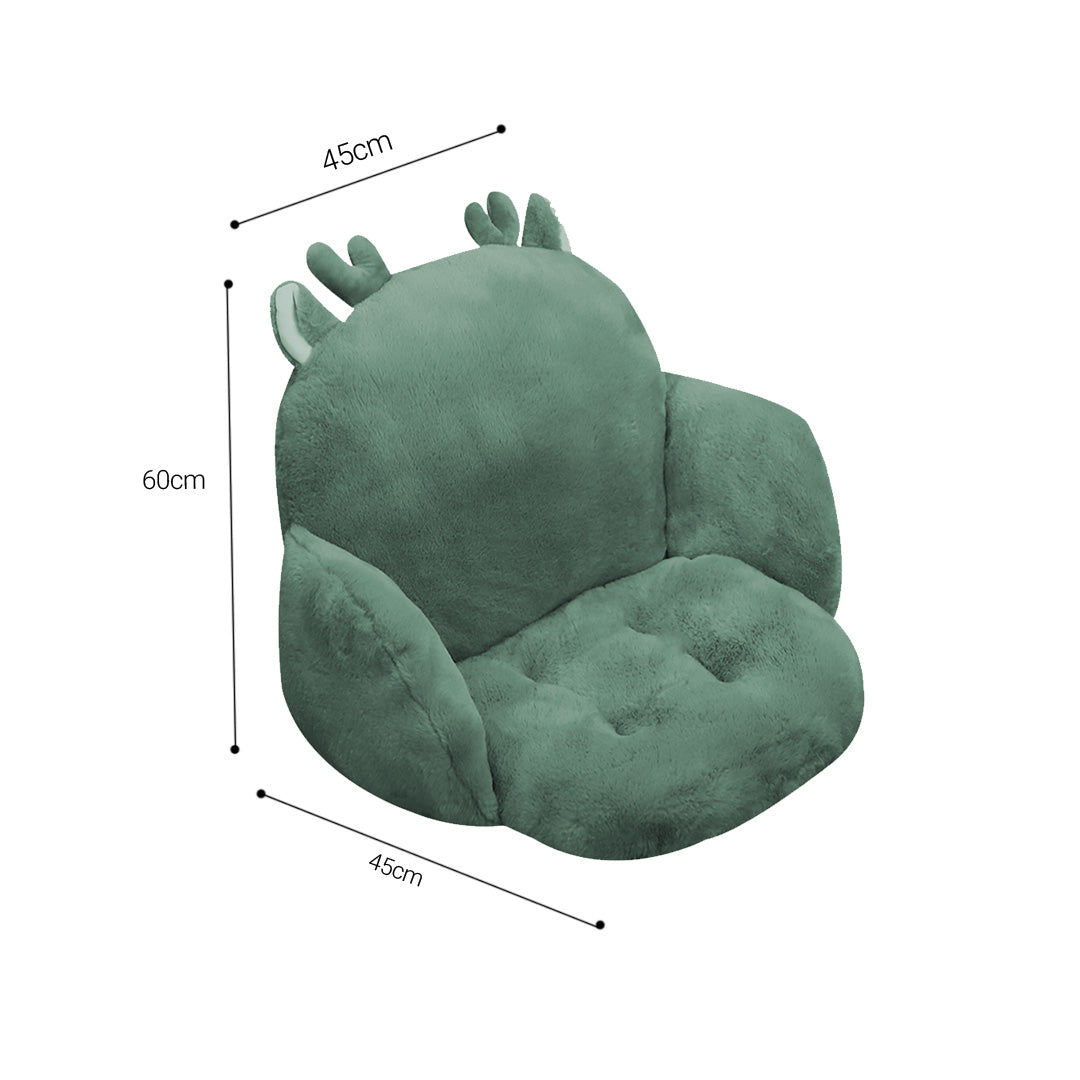 SOGA 2X Green Dino Shape Cushion Soft Leaning Bedside Pad Sedentary Plushie Pillow Home Decor - Cafe Supply