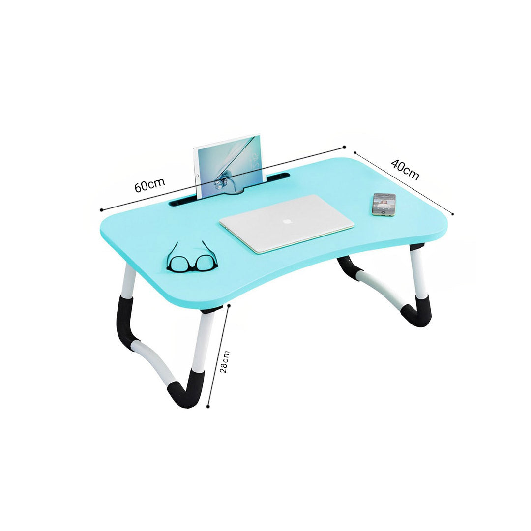 SOGA 2X Blue Portable Bed Table Adjustable Foldable Bed Sofa Study Table Laptop Mini Desk with Notebook Stand Card Slot Holder Home Decor - Cafe Supply