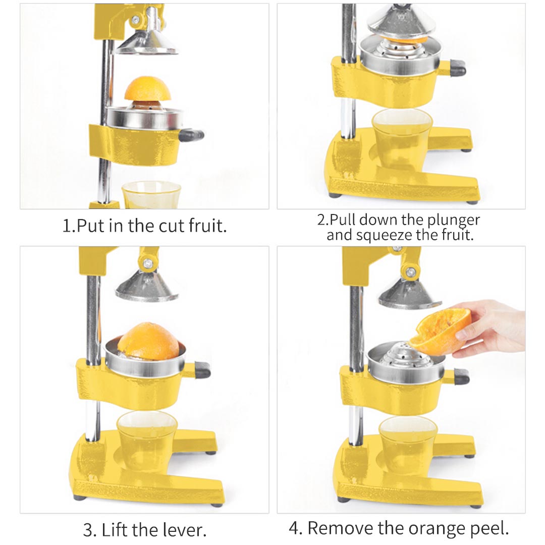 SOGA 2X Commercial Manual Juicer Hand Press Juice Extractor Squeezer Orange Citrus Yellow - Cafe Supply
