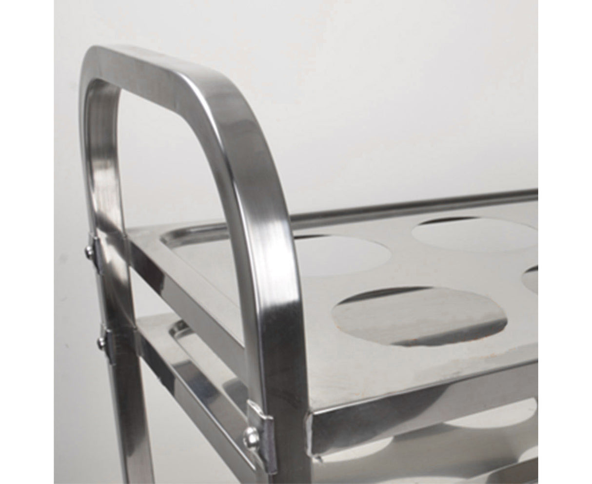 SOGA 2X 2 Tier Stainless Steel 8 Compartment Kitchen Seasoning Car Service Trolley Condiment Holder Cart Spice Bowl - Cafe Supply