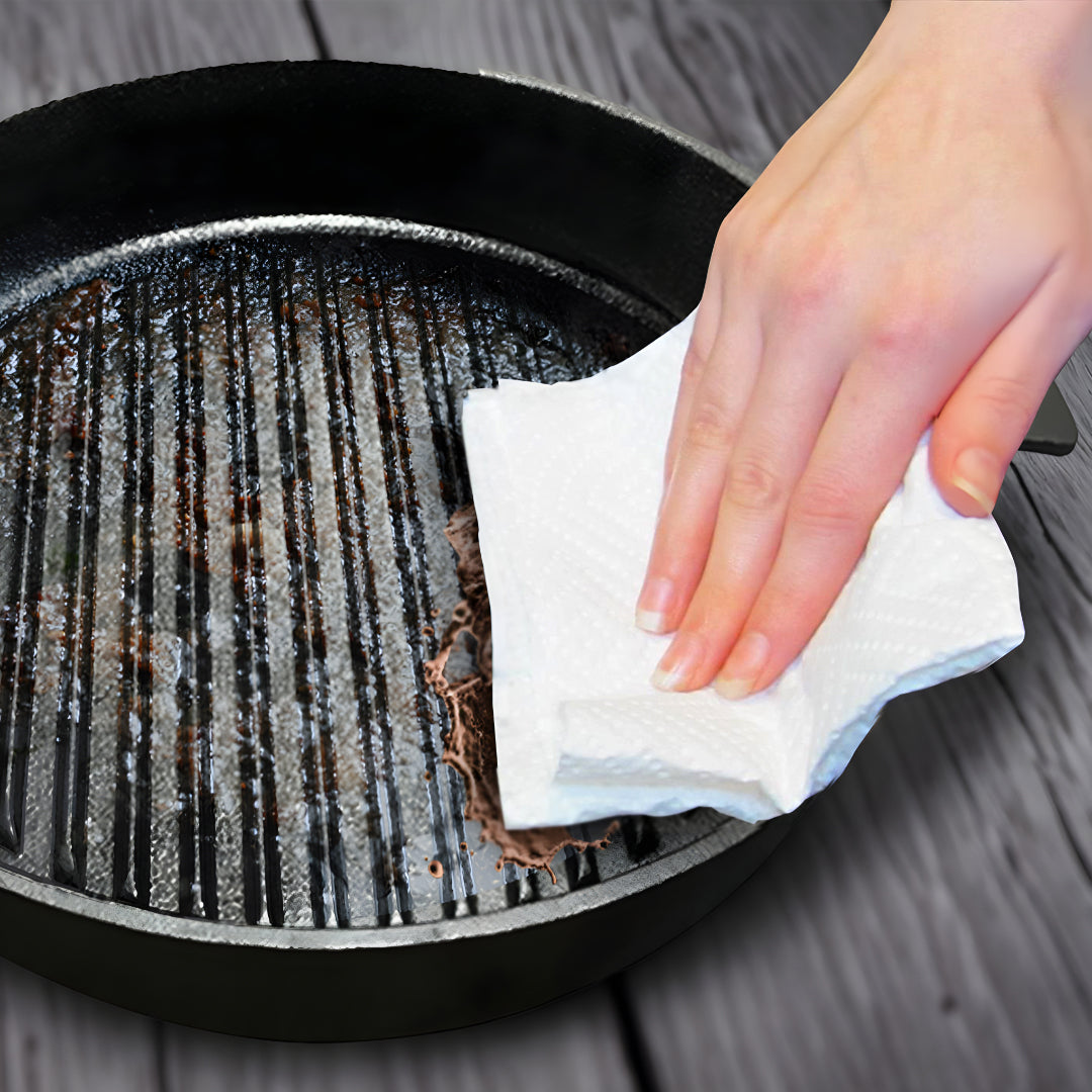 SOGA 2X 25cm Round Ribbed Cast Iron Frying Pan Skillet Steak Sizzle Platter with Handle - Cafe Supply