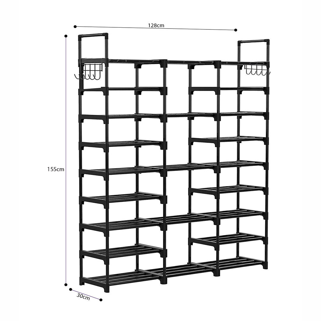 SOGA 2X 21-Shelf Tier Shoe Storage Shelf Space-Saving Caddy Rack Organiser with Handle - Cafe Supply