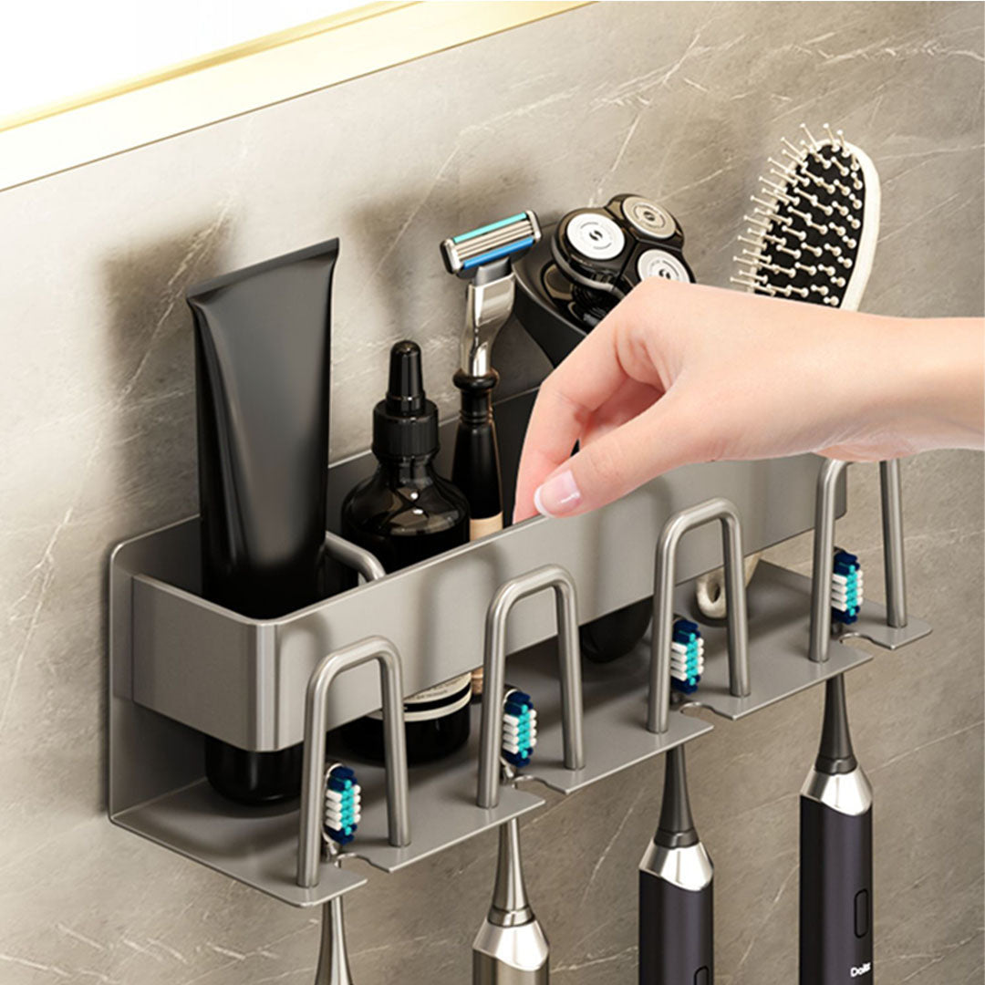 SOGA 27cm Wall-Mounted Bathroom Storage Organiser Space Saving Adhesive Shelf Rack - Cafe Supply