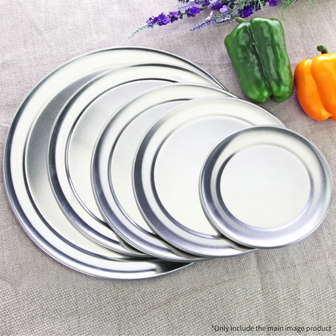SOGA 2X 12-inch Round Aluminum Steel Pizza Tray Home Oven Baking Plate Pan - Cafe Supply