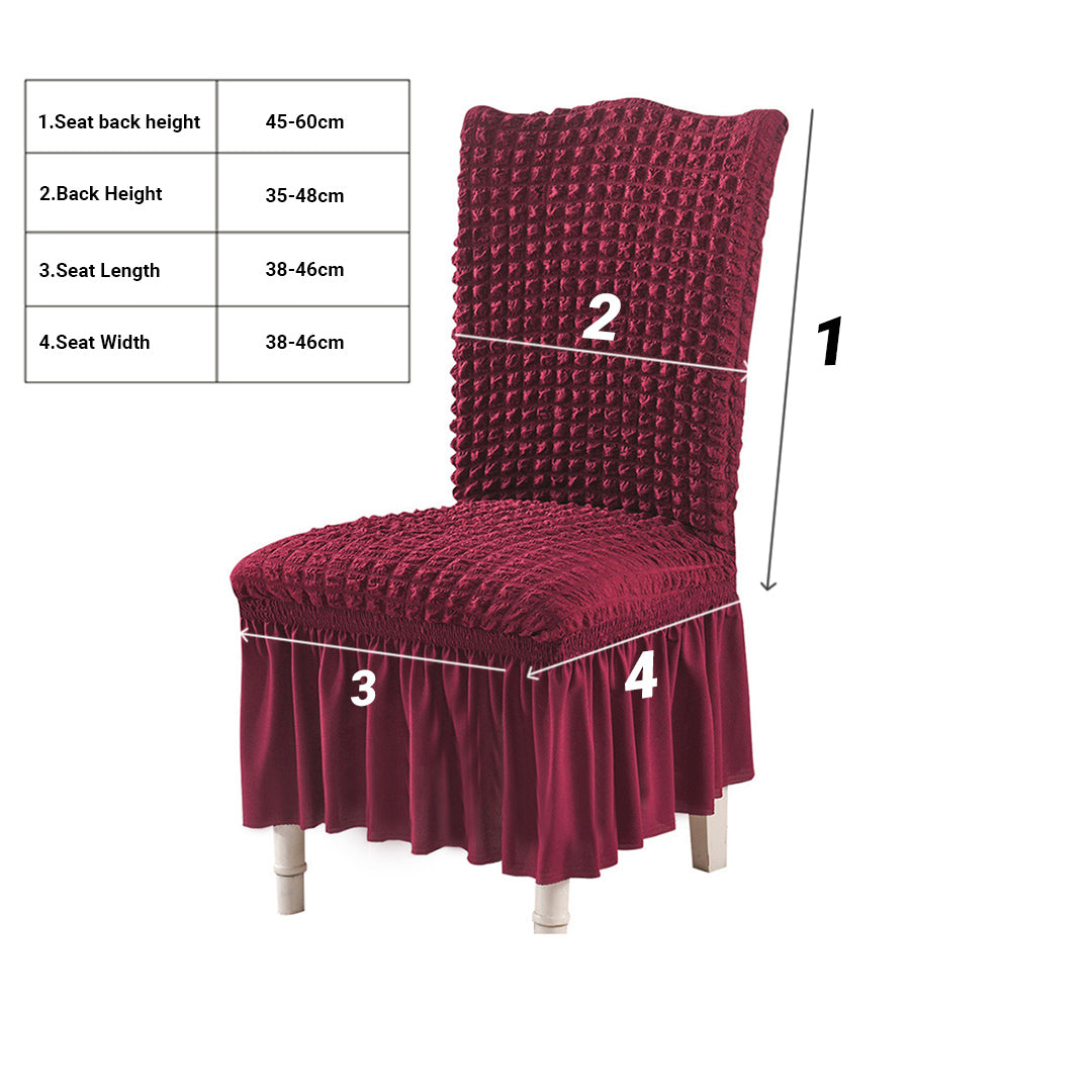 SOGA 2X Burgundy Chair Cover Seat Protector with Ruffle Skirt Stretch Slipcover Wedding Party Home Decor - Cafe Supply