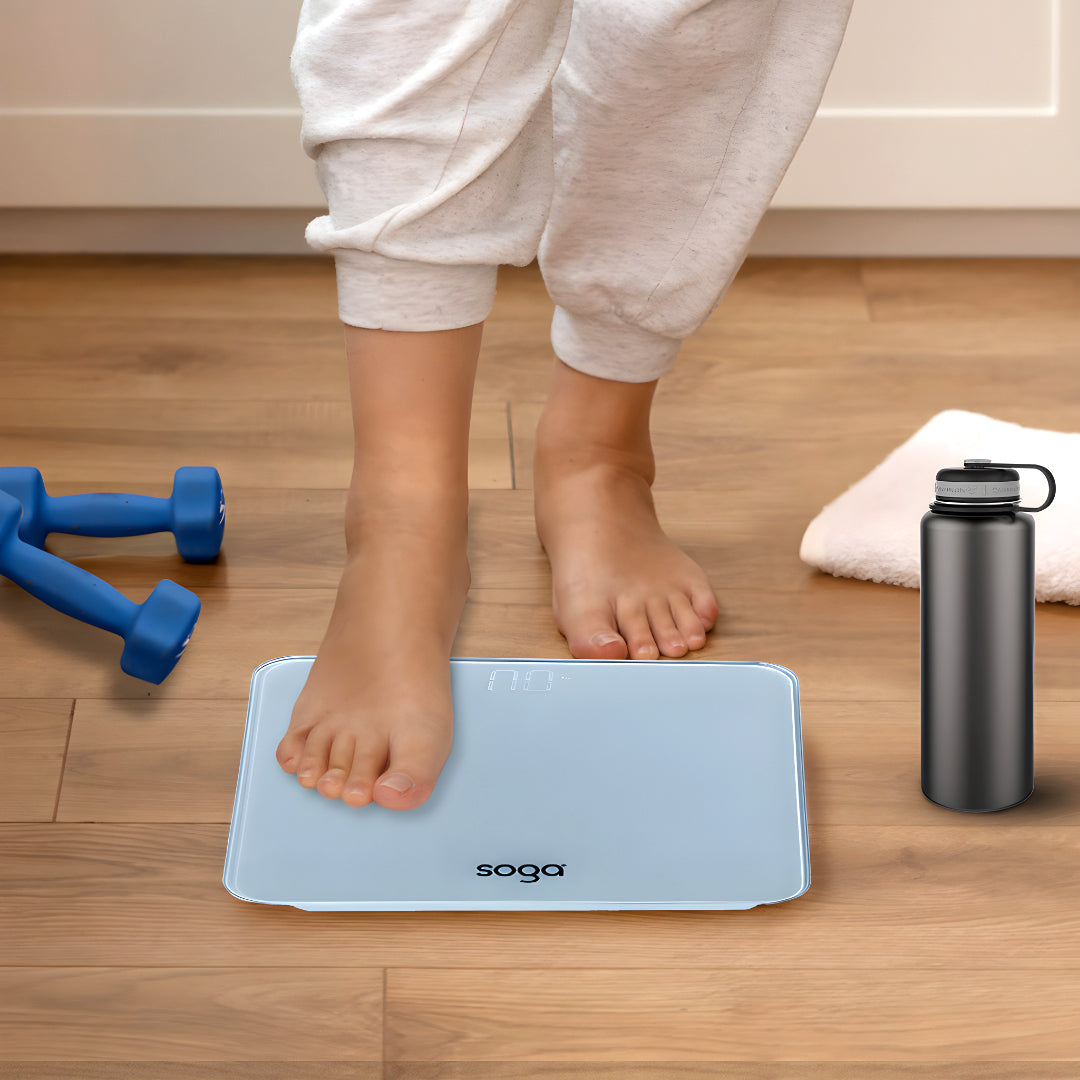 SOGA 180kg Digital Fitness Weight Bathroom Gym Body Glass LCD Electronic Scales White - Cafe Supply