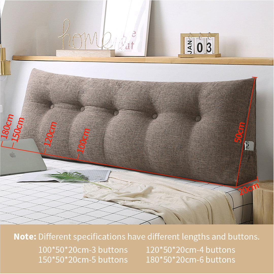 SOGA 2X 180cm Coffee Triangular Wedge Bed Pillow Headboard Backrest Bedside Tatami Cushion Home Decor - Cafe Supply
