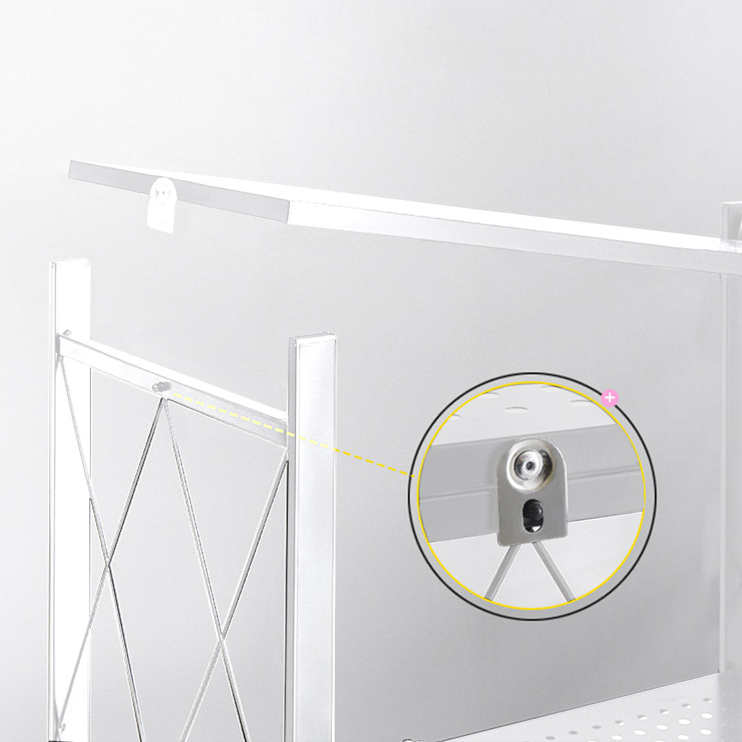 SOGA 5 Tier Steel White Foldable Kitchen Cart Multi-Functional Shelves Portable Storage Organizer with Wheels - Cafe Supply