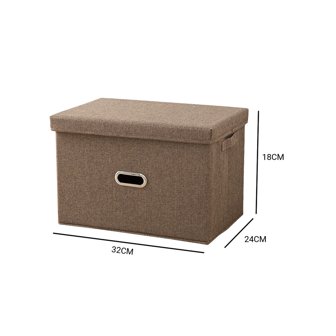SOGA Coffee Small Foldable Canvas Storage Box Cube Clothes Basket Organiser Home Decorative Box - Cafe Supply