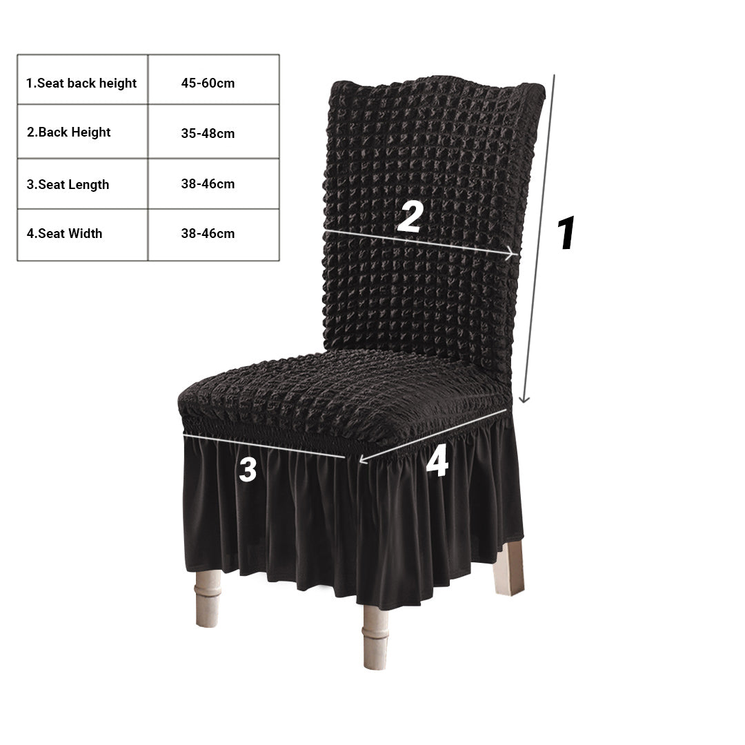 SOGA 2X Black Chair Cover Seat Protector with Ruffle Skirt Stretch Slipcover Wedding Party Home Decor - Cafe Supply