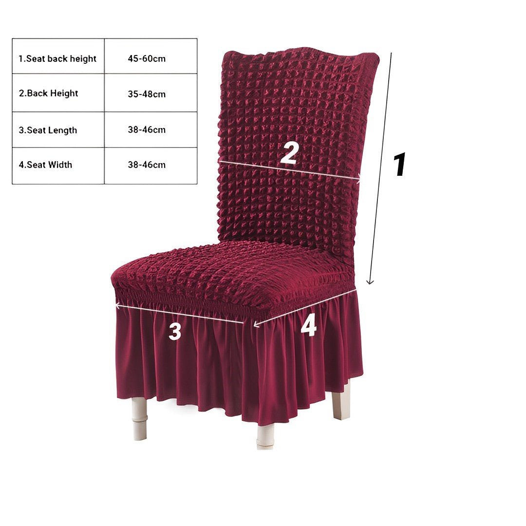 SOGA Burgundy Chair Cover Seat Protector with Ruffle Skirt Stretch Slipcover Wedding Party Home Decor - Cafe Supply